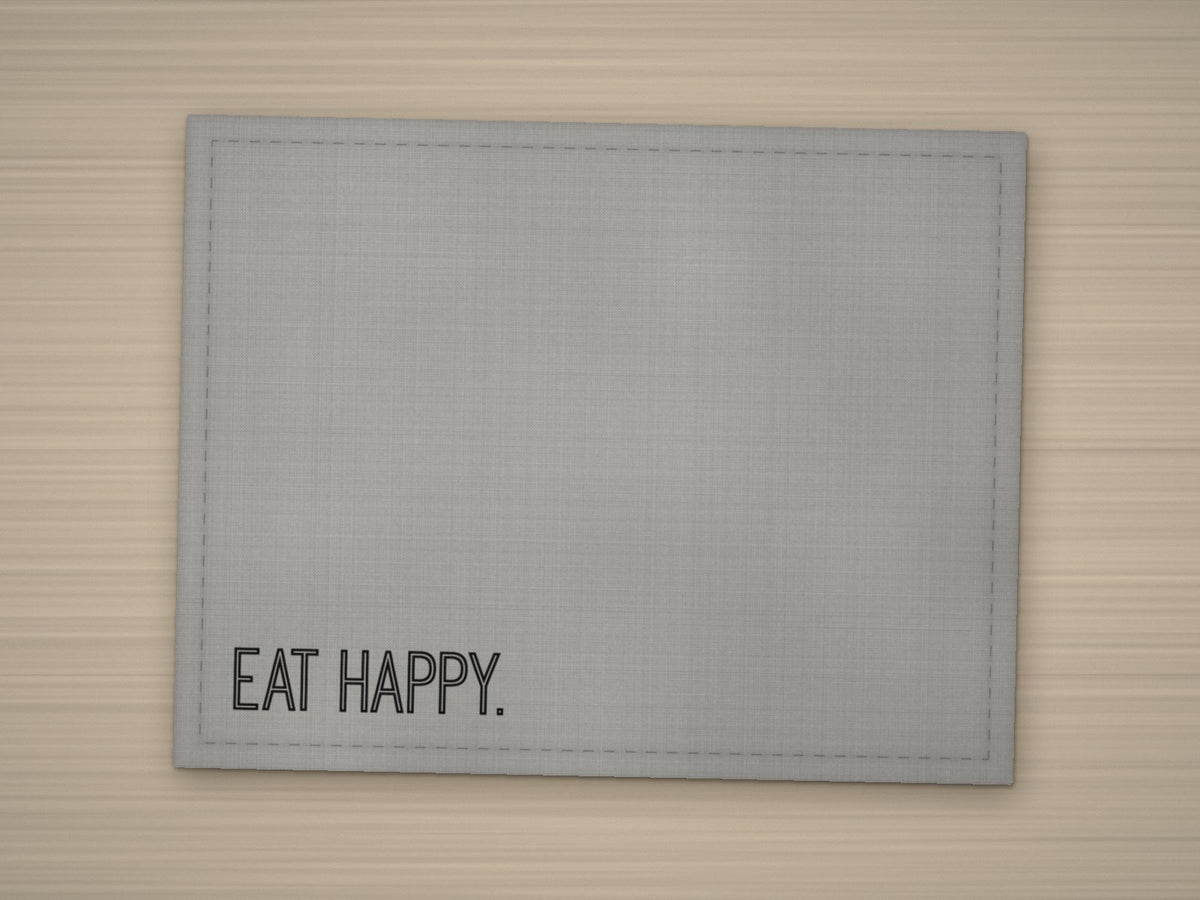 Tischset EAT HAPPY. – Grau