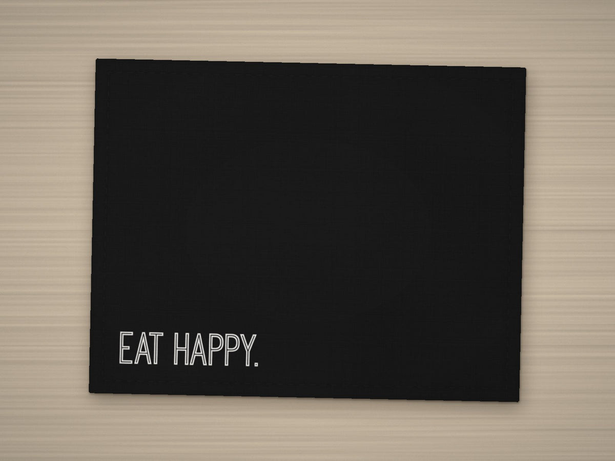 Tischset EAT HAPPY. – Schwarz